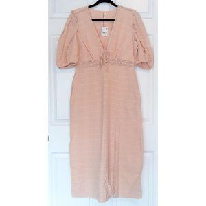 NWT Free people slow pace midi dress in rose L